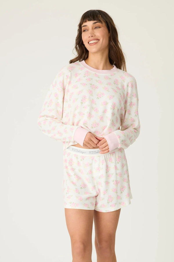 Pj Salvage Boyfriend Boxer Ditsy Floral Shorts Set